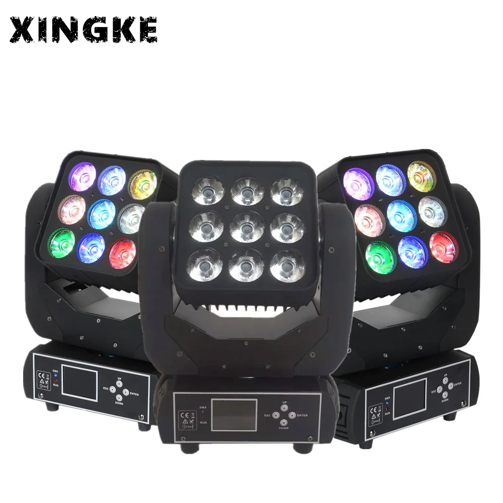 

4PCS/LOT 9x12W high power RGBW LED dmx 9x12w matrix moving head light for dj bar dance hall shows