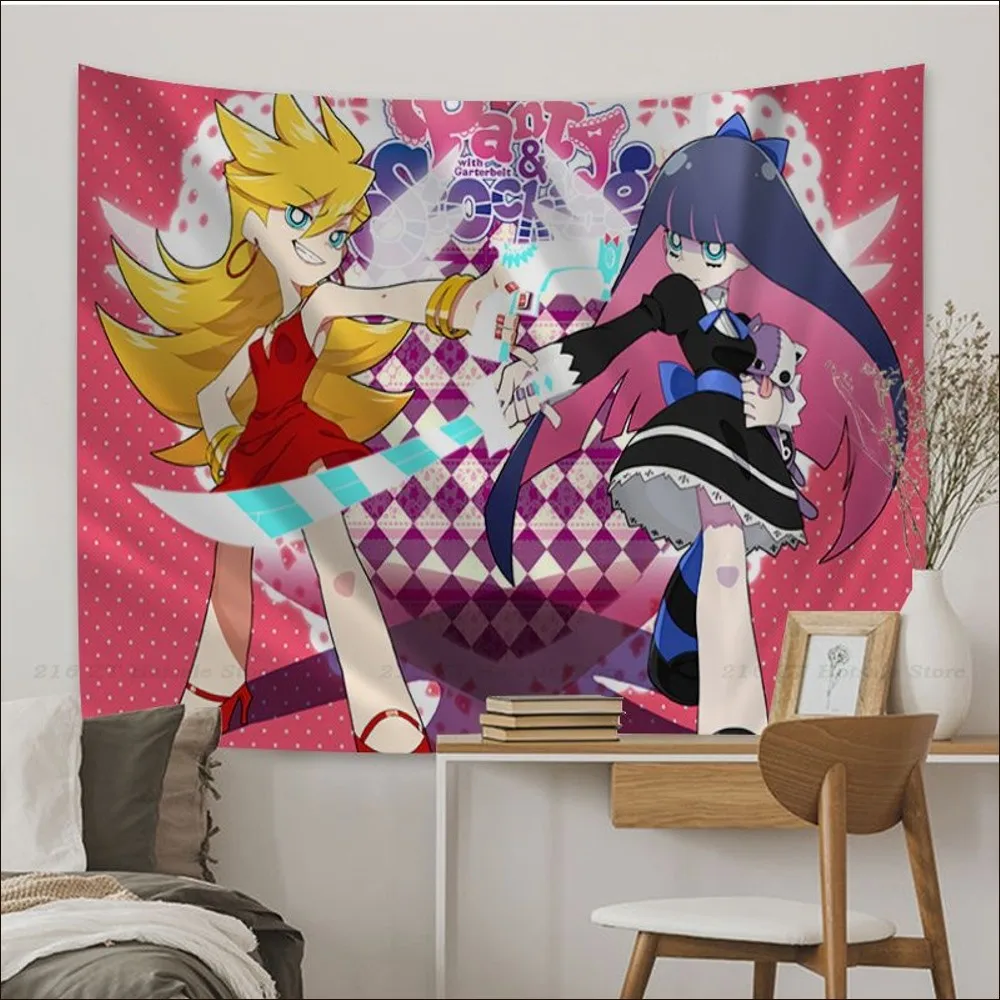 Panty and Stocking With Garterbelt Tapestry Art Printing Indian Buddha Wall Decoration Witchcraft Bohemian Hippie INS Home Decor