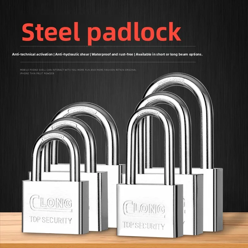 TS Stainless Steel Padlock Waterproof Anti-Theft Safety Lock Short Shackle Keyed Alike for Home Gate Shed Locker Security