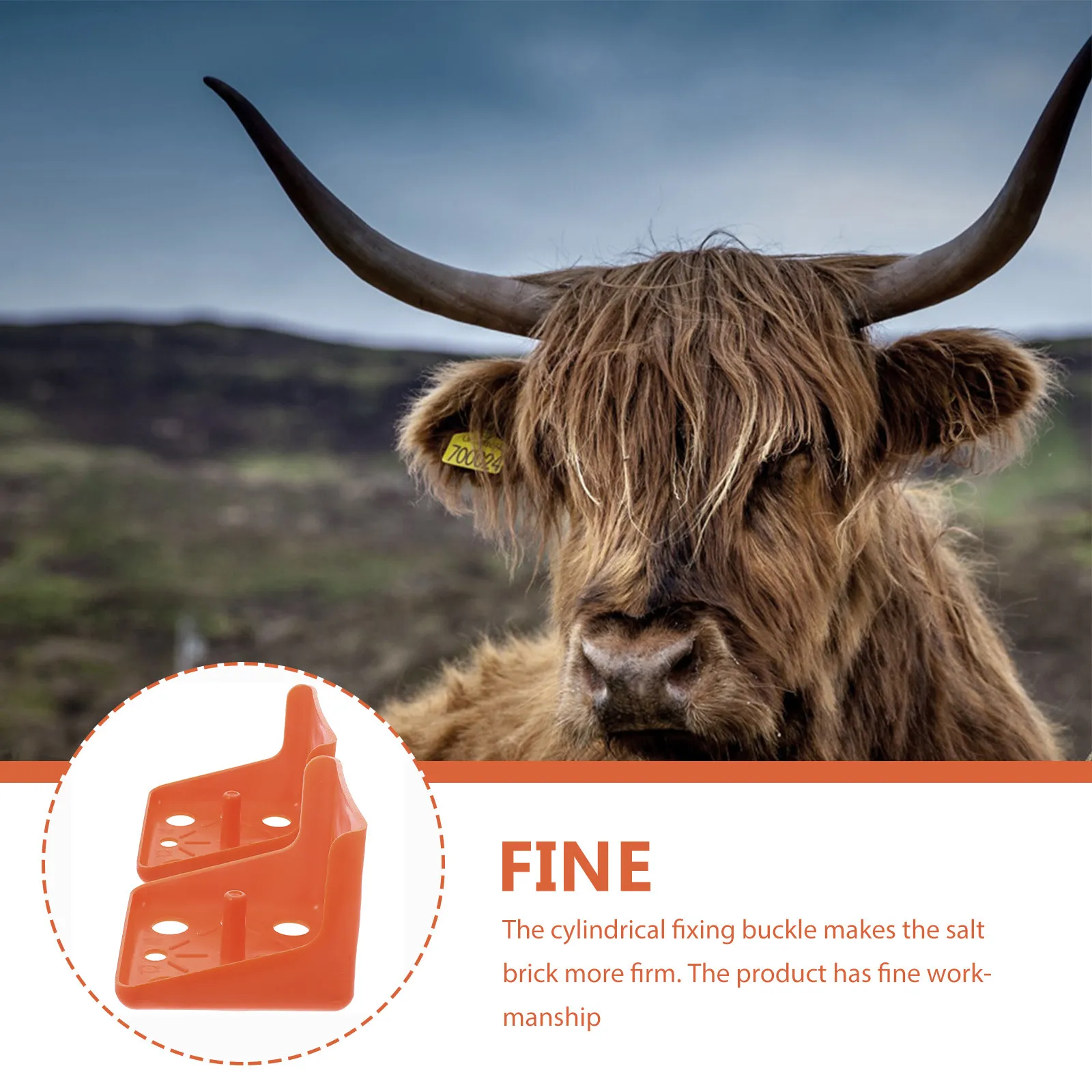 

2Pcs Farm Livestock Feeding Box Plastic Salt Block Holder Durable Cylindrical Fix Buckle Easy Assemble Sheep Cattle Feeder