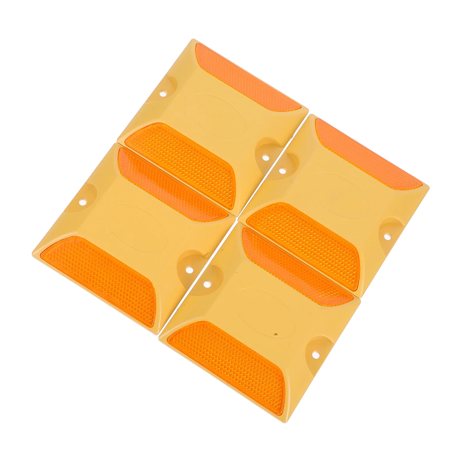 4 Pcs Reflective Road Studs Plastic Raised Pavement Markers High Visibility Abs Material Traffic Signal Highway Driveway