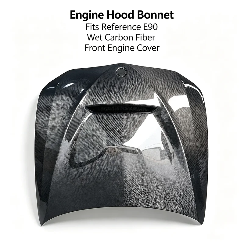 Carbon Fiber Front Hood Bonnet For BMW 3 Series E90 Sedan 2005-2012 Sport Racing Style Front Engine Cover Modification Accessory