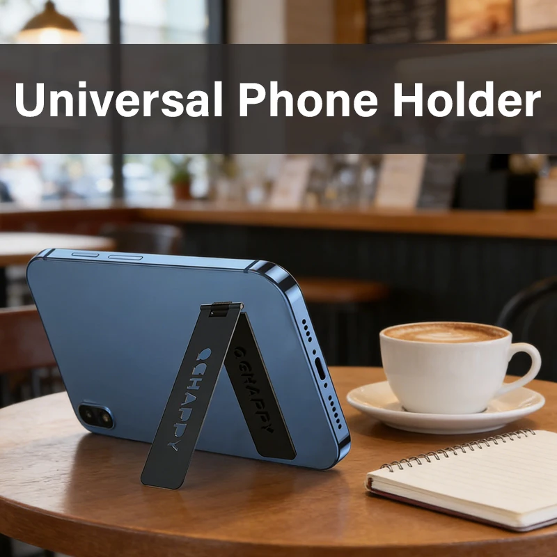 QGhappy Universal Ultra-thin Mobile Phone Holder Sticker Metal Folding Stand Desktop Portable Bracket for iPhone Xiaomi Samsung