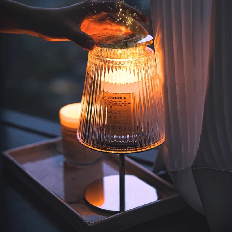 

Luxury Glass Aromatherapy Candle Cover Vintage Pleated Holder Nordic Scented Lamp Ambient Home Décor Piece
