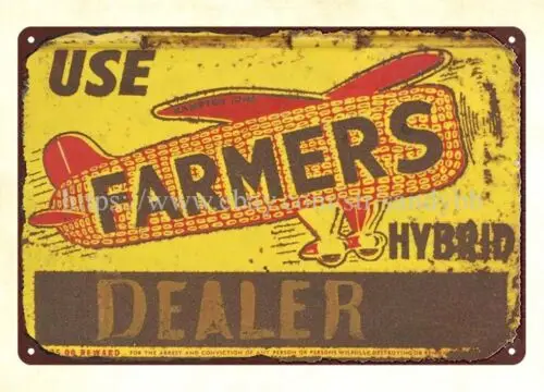 Farmers Hybrid metal tin sign bedroom wall decor