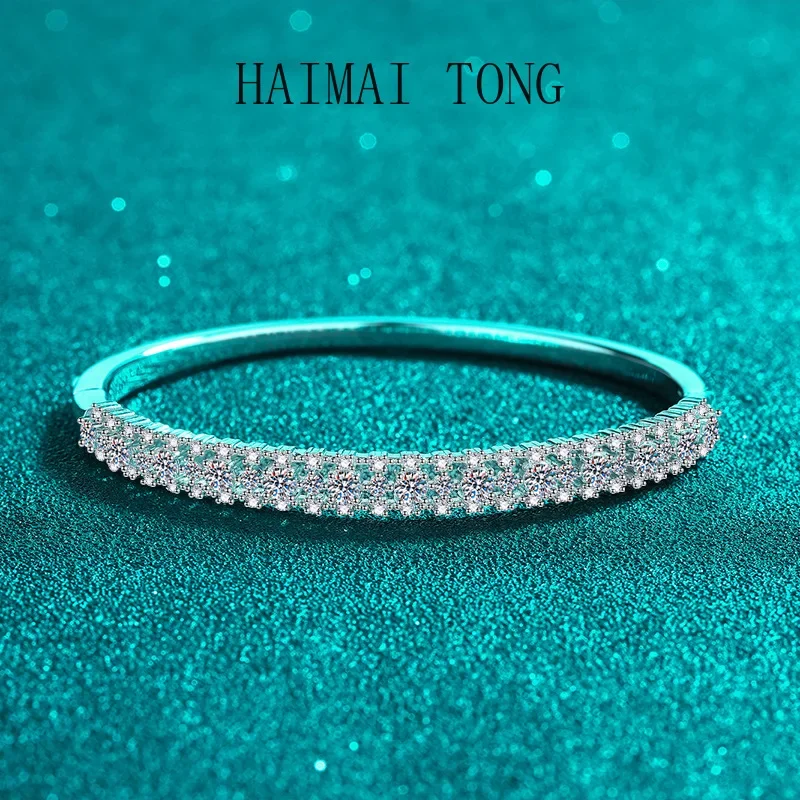 

HAIMAITONG Новый платиновый браслет Deyi PT950, браслет с шипами из муассанита, полный звезд, простой продвинутый дизайн
