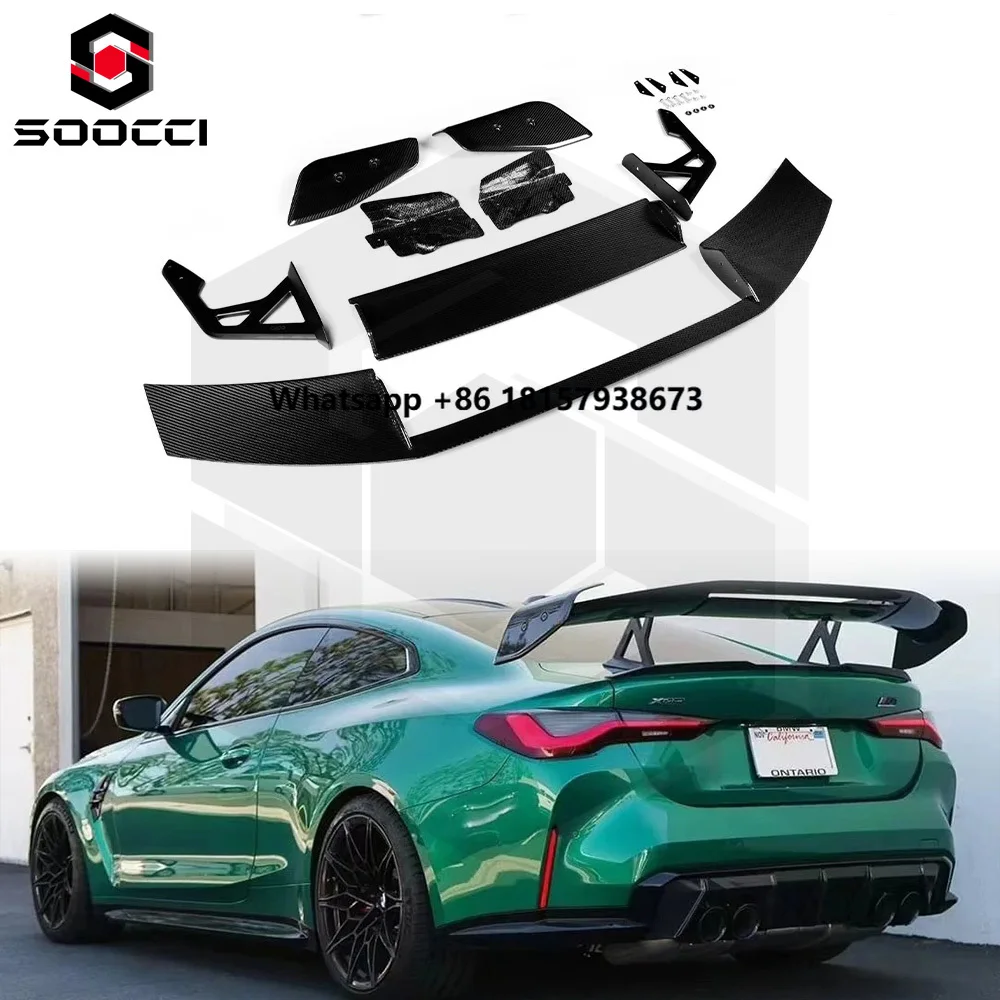 

Dry Carbon Fiber AD-R3 Type Swan Neck Wing for M3 G80 M4 Competition G82 G83 Trunk Lip Spoiler Splitter Adjustable Wing