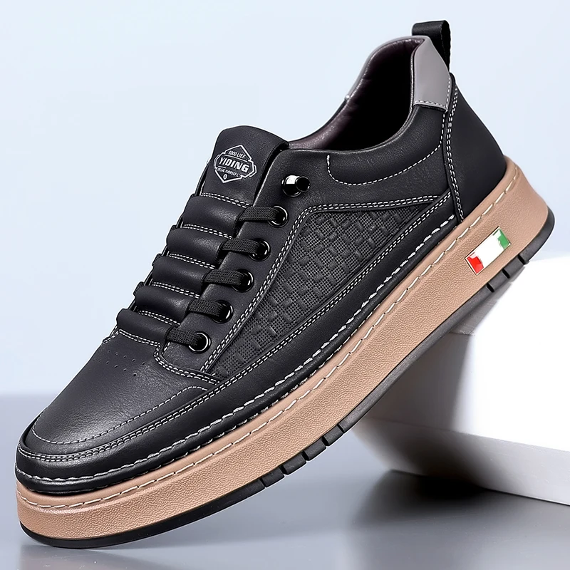 

2025 Men's Spring/Autumn Viral Chunky Sneakers - Hong Kong Style Trendy Casual Shoes, Height-Boosting for Students & Skaters