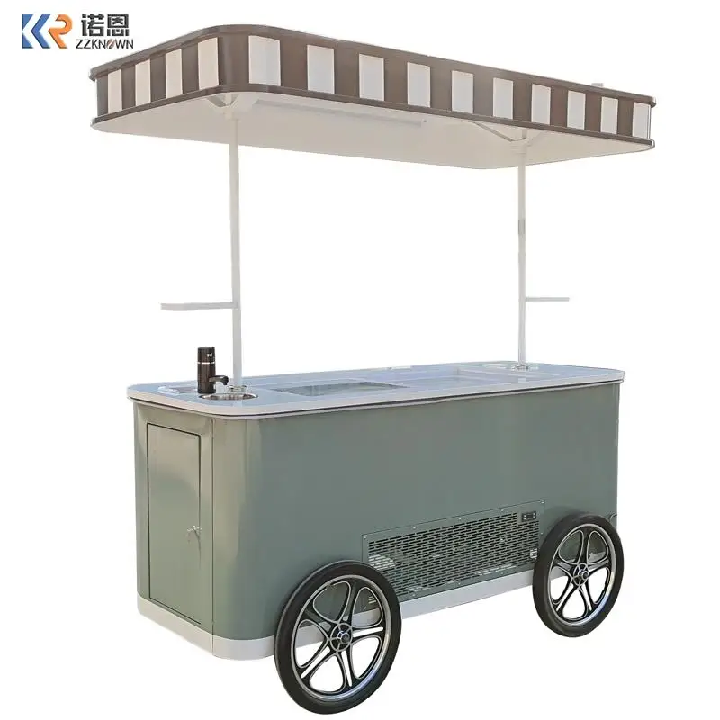 

Factory Price Customized Gelato Cart Ice Cream Van Street Hand Push Gelato Ice Cream Cart Hot Sale