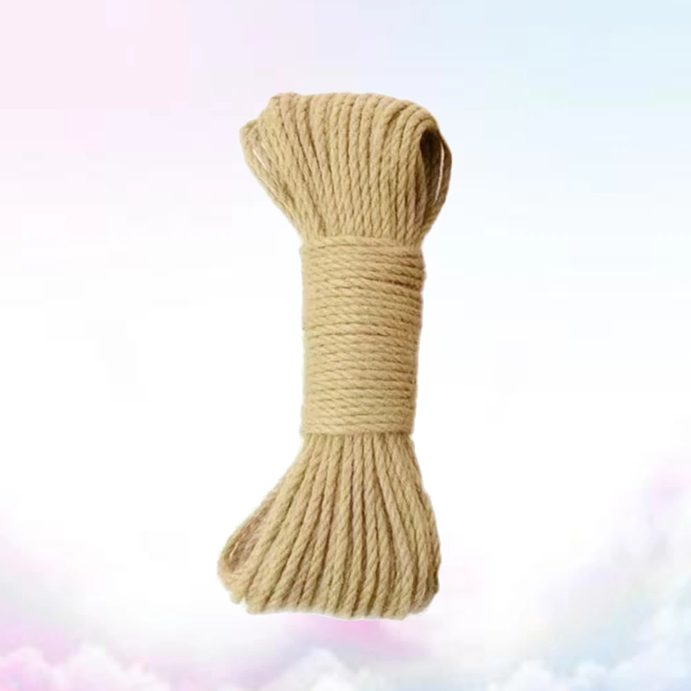 30M Diameter 8mm Hemp Rope Natural Thick Jute Hemp Rope Strong String Craft Twine for DIY Arts Crafts Christmas Gift Packing Flo