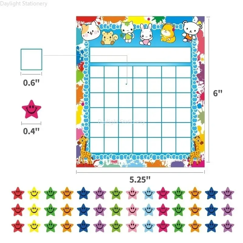 Motivate Students and Children with Incentive Charts and Colorful Stickers for Good Behavior and Study Habits