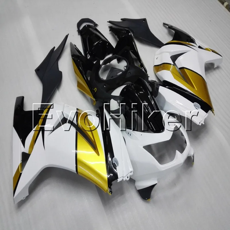 injection Fairings kit for ZX250R EX250 2008 2009 2010 2011 2012 white gold ZX 250R 08-12 ABS plastic Fairings kit