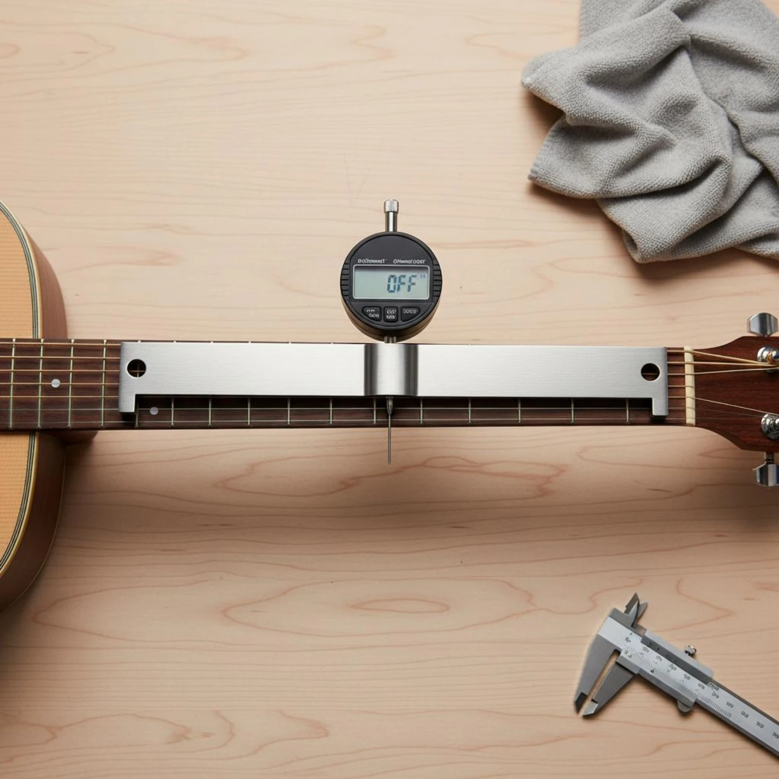 Digital Guitar Level Ruler Easy to Read Guitar Neck Relief Gauge Neck Relief Gauge Sturdy Construction for Luthiers