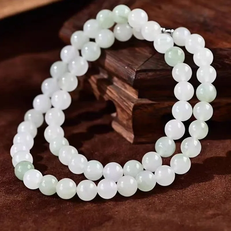 

Ожерелье из натурального изумруда Тяньшань, цепочка из бисера из кварцевого нефрита