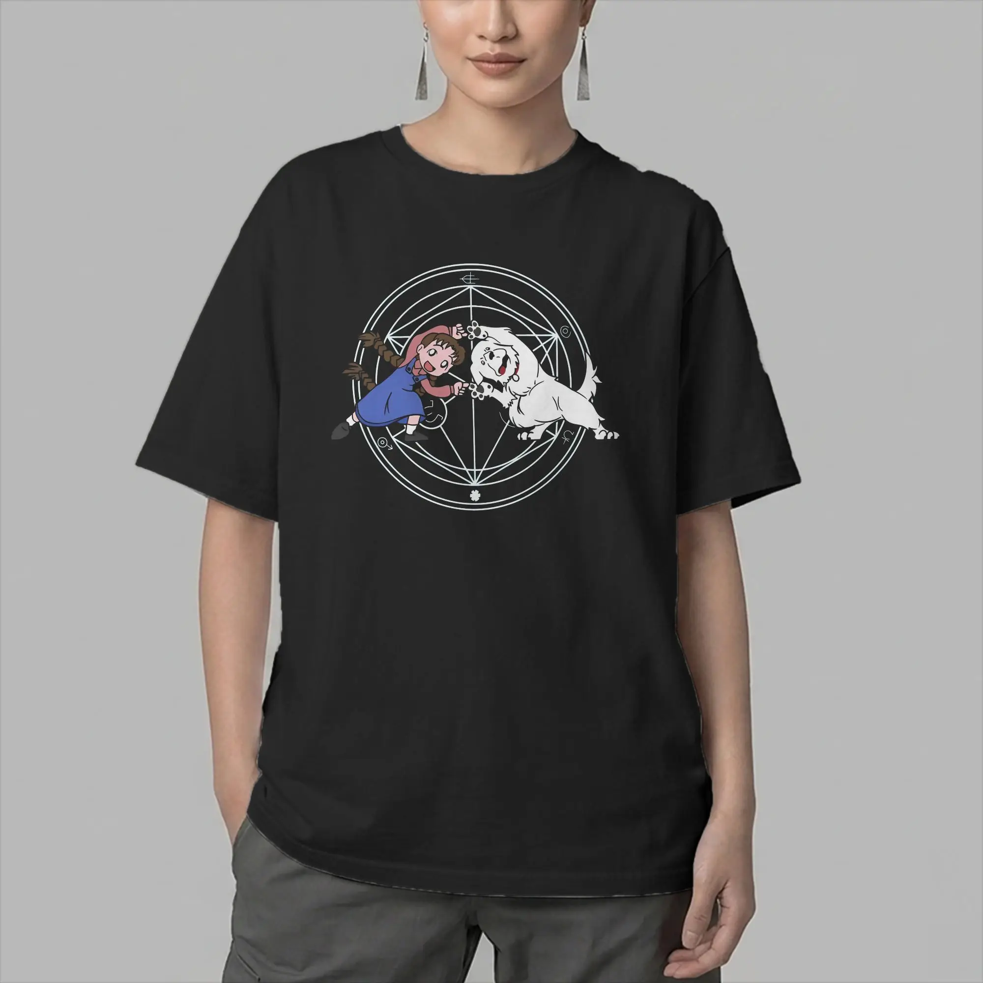 Fullmetal Alchemist Men's T Shirt Japanese Anime Humor Tees Short Sleeve Round Collar T-Shirt 100% Cotton 4XL 5XL 6XL Clothing