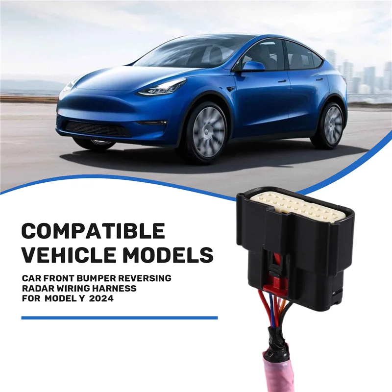 

Classy-для Tesla Model Y 2024, передний бампер, реверсивный радар, жгут проводов, ремень, интерфейс противотуманной фары 1489045-04-D 148904504D