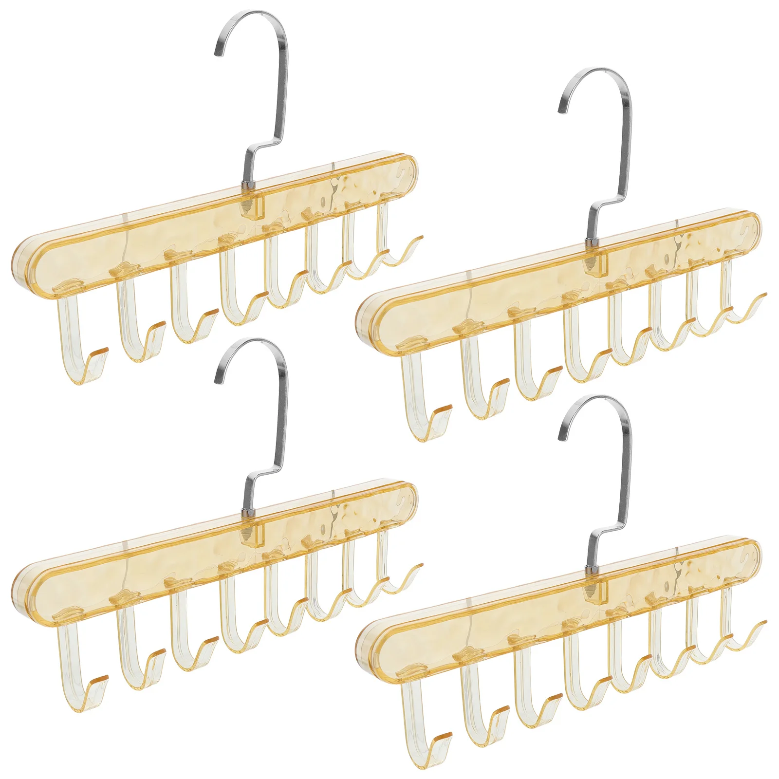 

4Pcs Tie Rack Closet Organizer Stainless Steel 8 Hooks for Bra Tank Top Scarf Belt Underwear Swimsuit Hanging Storage Solution