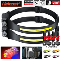Heinast Induction Headlamp LED Sensor Head Lamp 1200mAh Battery Flashlight Rechargeable Head Torch 9 Lighting Modes Headlight