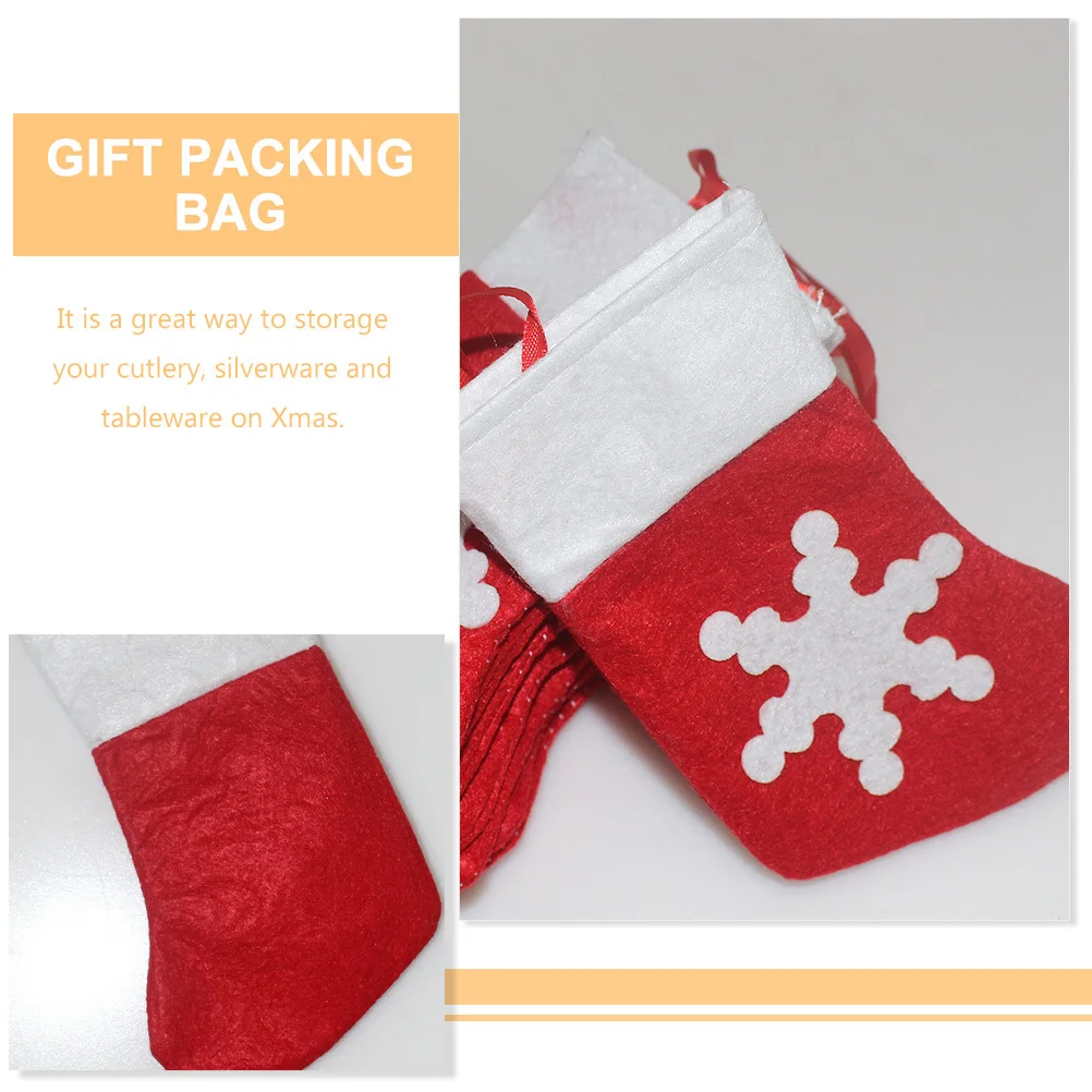 

8Pcs Xmas Tableware Covers Christmas Sock Cutlery Holders Dinner Silverware Storage Bags Xmas Tableware Holders