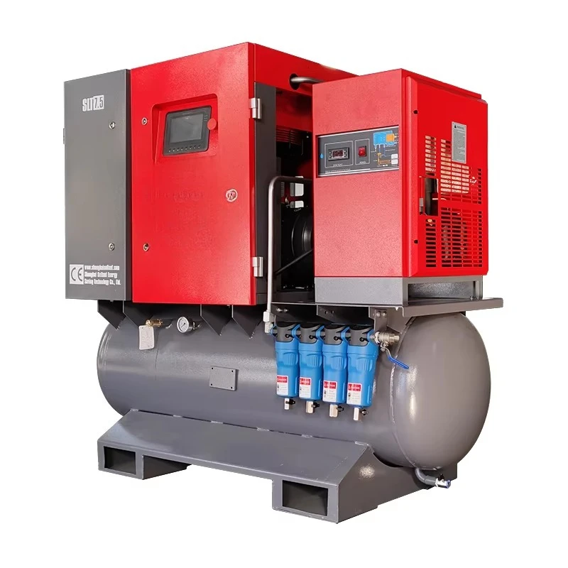 Customized All-in-One Screw Air Compressor Package 7.5-22KW with Dryer  Filters CE for General Manufacturing Plant