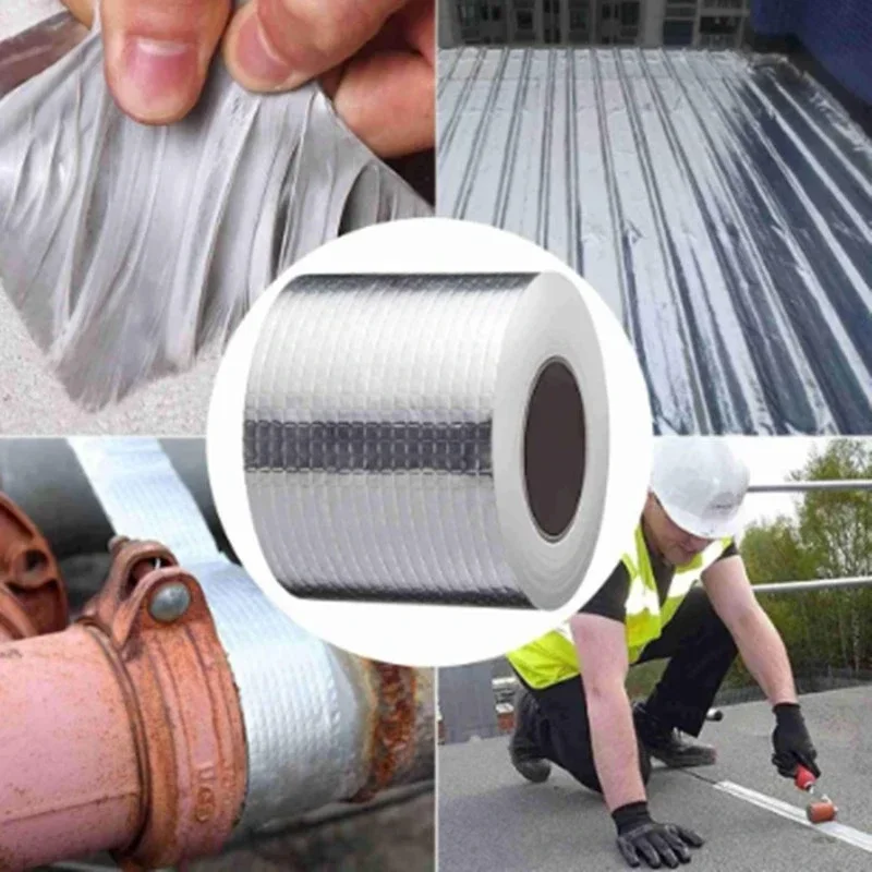 Super Anti Leakage Waterproof Tape Aluminum Foil Strong Tape Stop Leak Power Adhesive Butyl Tape Crack Repair Patch Seal Sealant