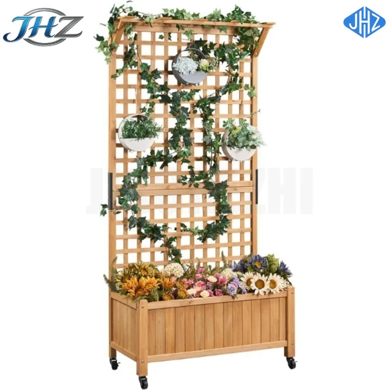 

JHZ for 72" H Horticulture Garden Planter with Trellis for Vine Climbing Plants Garden Box Outdoor w/Drainage Holes - Upgradaed