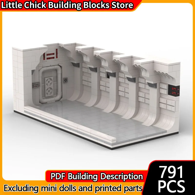 Modelo de películas de estrellas MOC, bloques de construcción, estación espacial, escena de pasillo, tecnología Modular, regalos de vacaciones para niños, traje de juguetes para montar