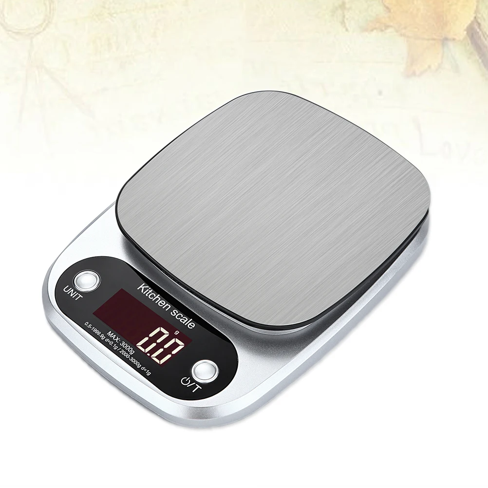 

3KG Stainless Steel Digital Kitchen Scale Easy to Clean Electronic Food Scale High Accuracy for Baking