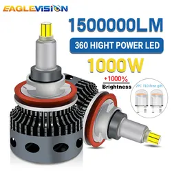 EAGLEVISION 3D H7 Led Canbus 360 Light Bulbs on Cars High Power 1000W Led Front Headlights Bulbs 12v 24v H7 H11 H1 9005 9006