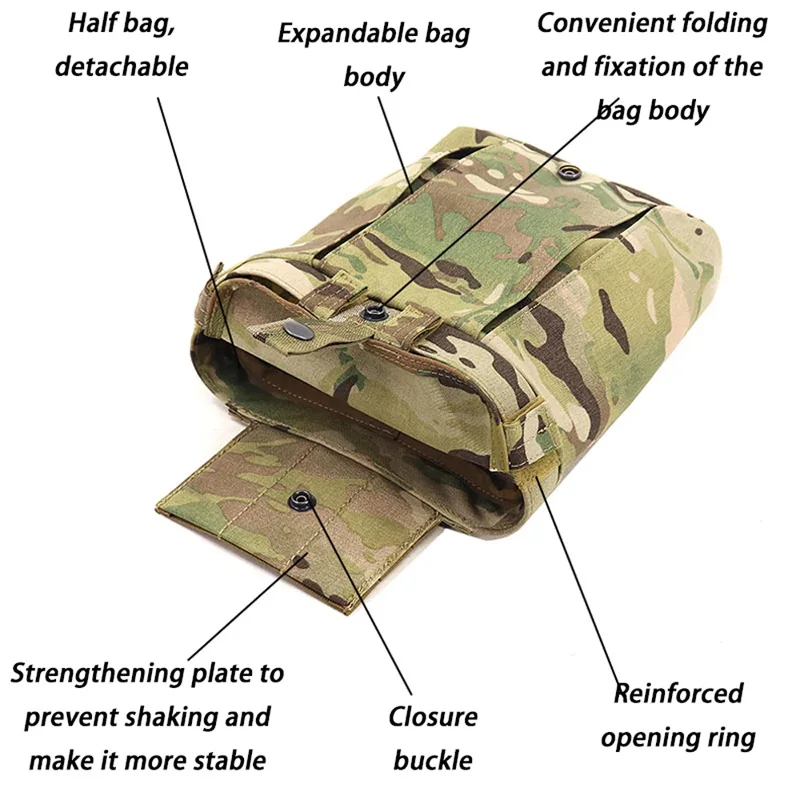 New Tactical MOLLE Foldable Dump Pouch Outdoor Sports Waist Belt Tool Storage Recycling Bag