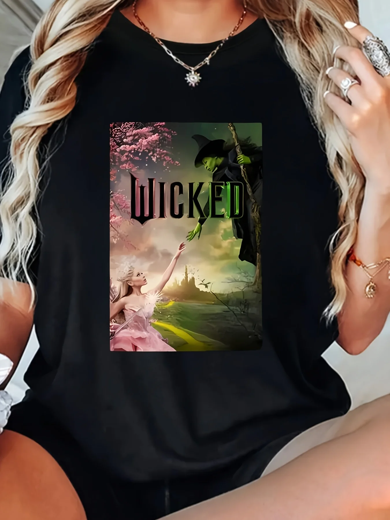 

Женская футболка, черная повседневная футболка с круглым вырезом, одежда с графическим рисунком, рубашка с коротким рукавом, унисекс, женская всесезонная футболка с коротким рукавом