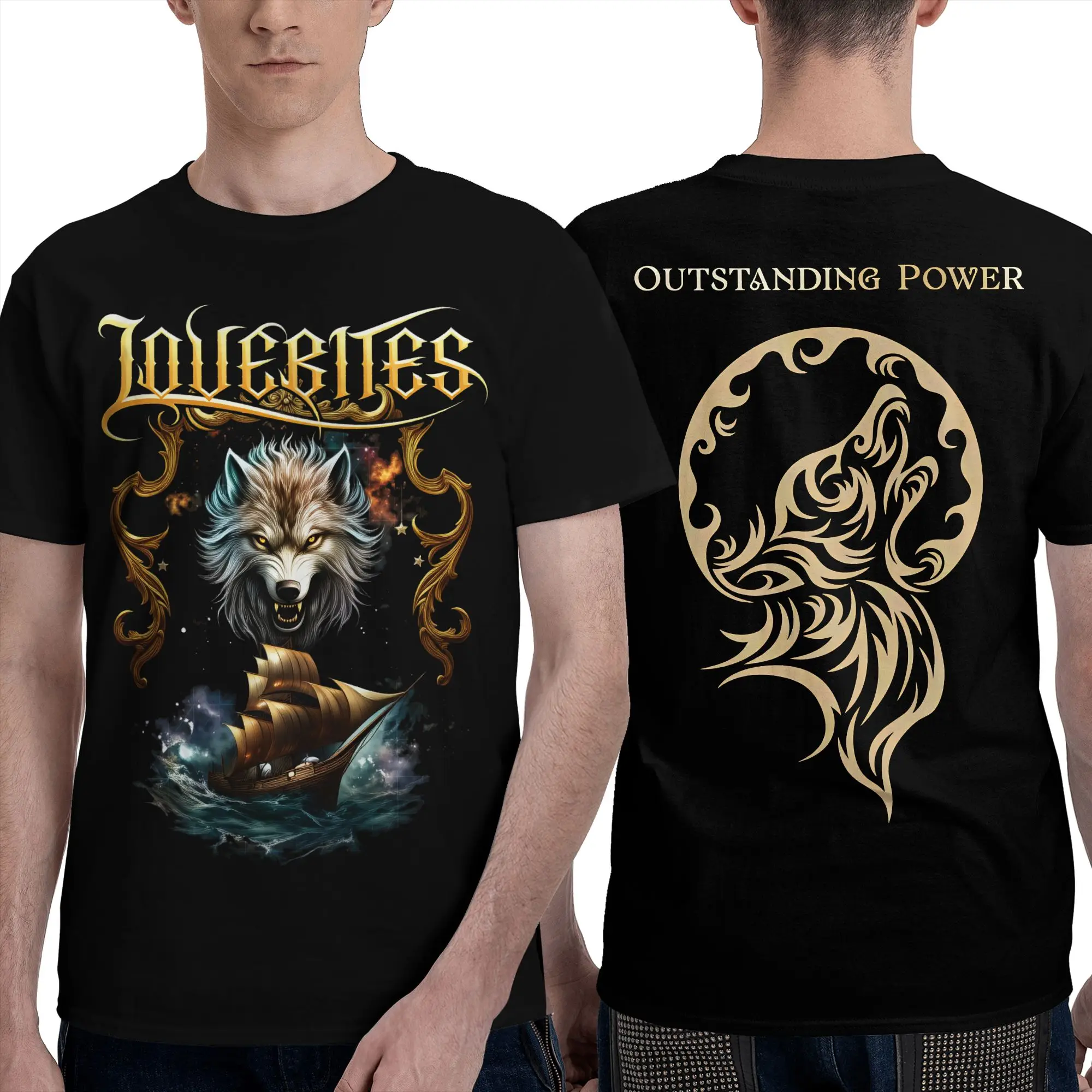Lovebites T Shirt Men Outstanding Power Y2K Casual Cotton T Shirts Beach O Neck Popular Tee Shirt Custom Logo Oversized Tops