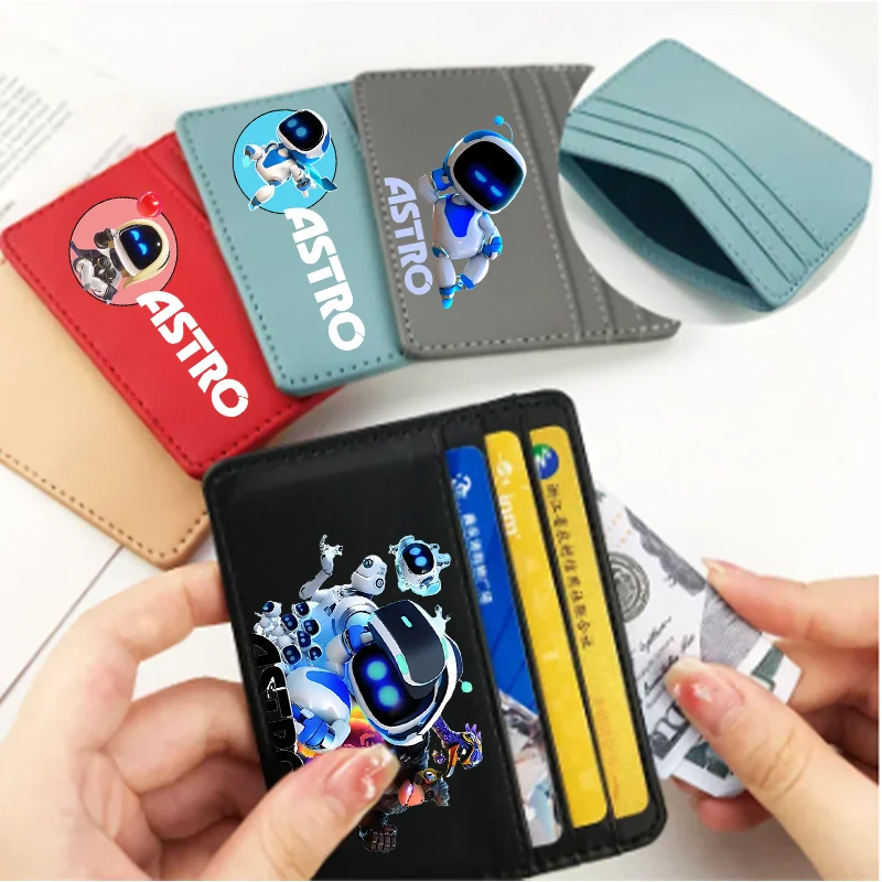 Astro Bot Man Purses Leather ID Card Holder Bank Credit Card Multi Slot Slim Cards Case Wallet Small Coin Cover Pouch Boys Gifts