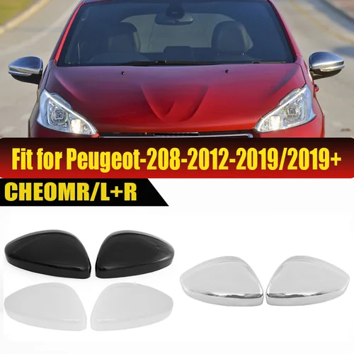 Imagen 1 del producto Carcasa de cubierta de espejo retrovisor de repuesto compatible con Peugeot 208/2008 GTI 2012-2018 tapa de espejo lateral izquierdo/derecho accesorios de coche