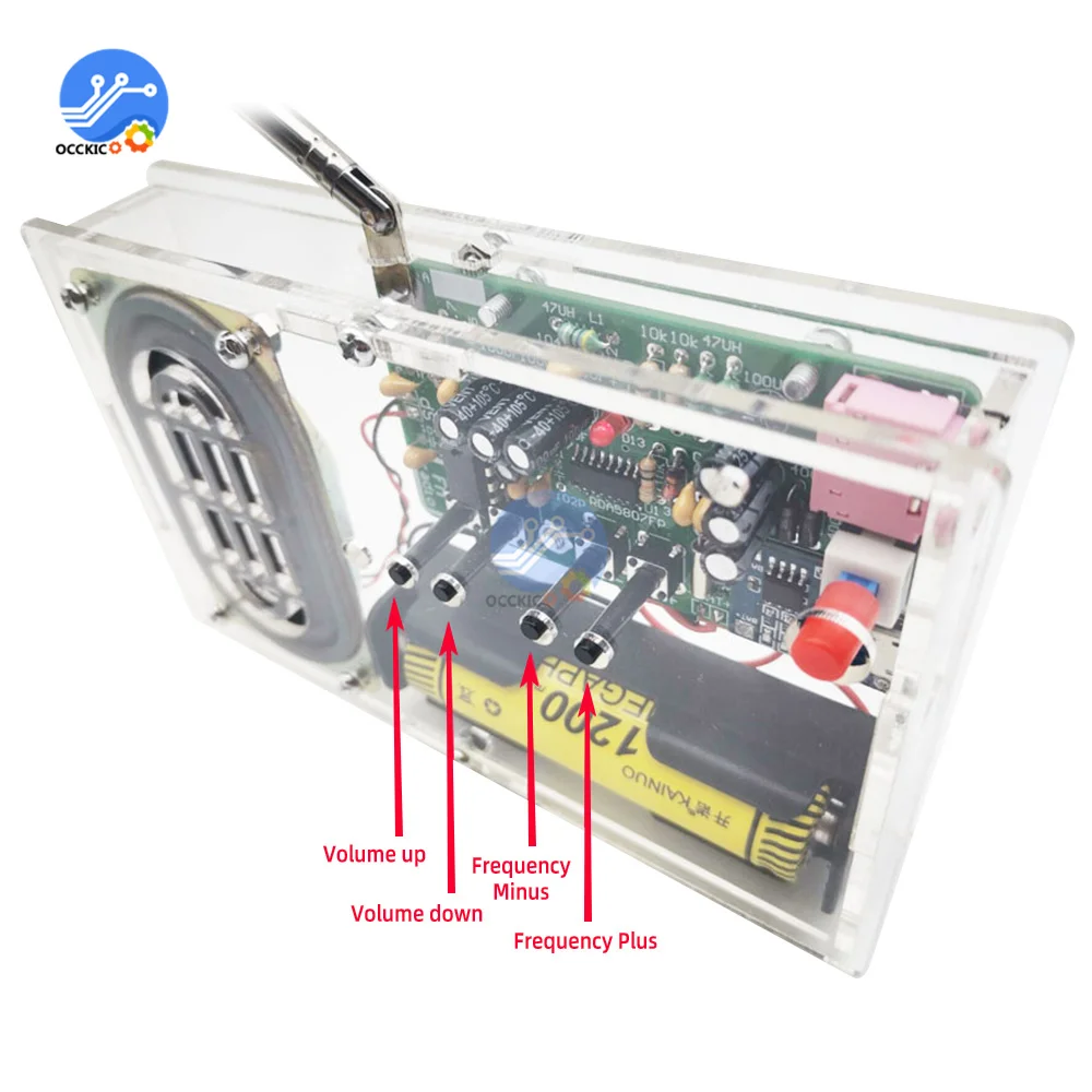 RDA5807FP FM FM Digital Radio DIY Kits Spare Parts with Speaker Housing