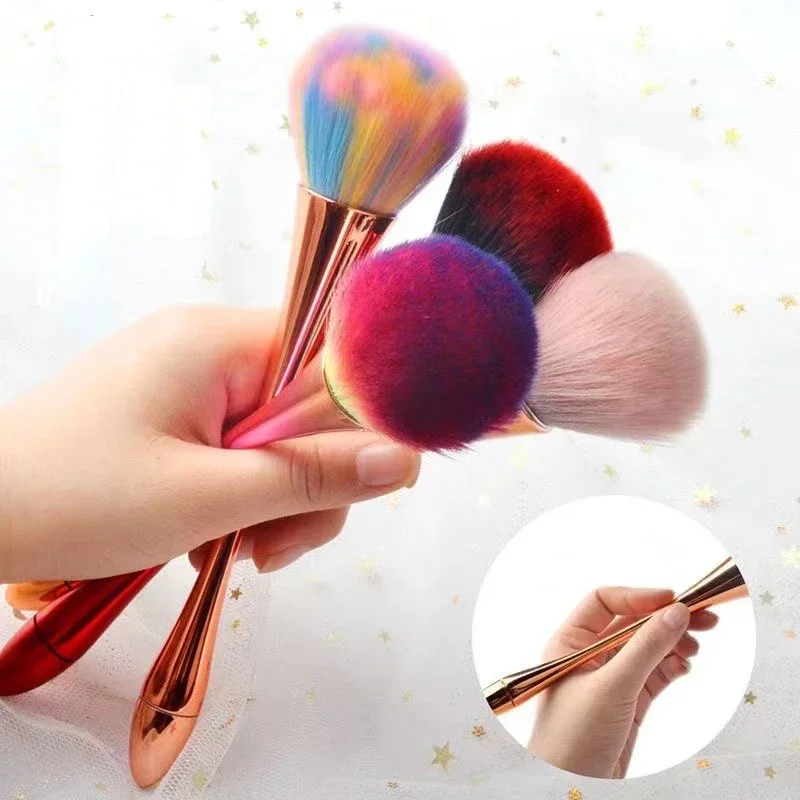 1pc Glitter Powder Professional Brush Big Size Soft Fluffy Nail Dust Cleaning Brush Women Girls DIY Make Up Beauty Tool Manicure