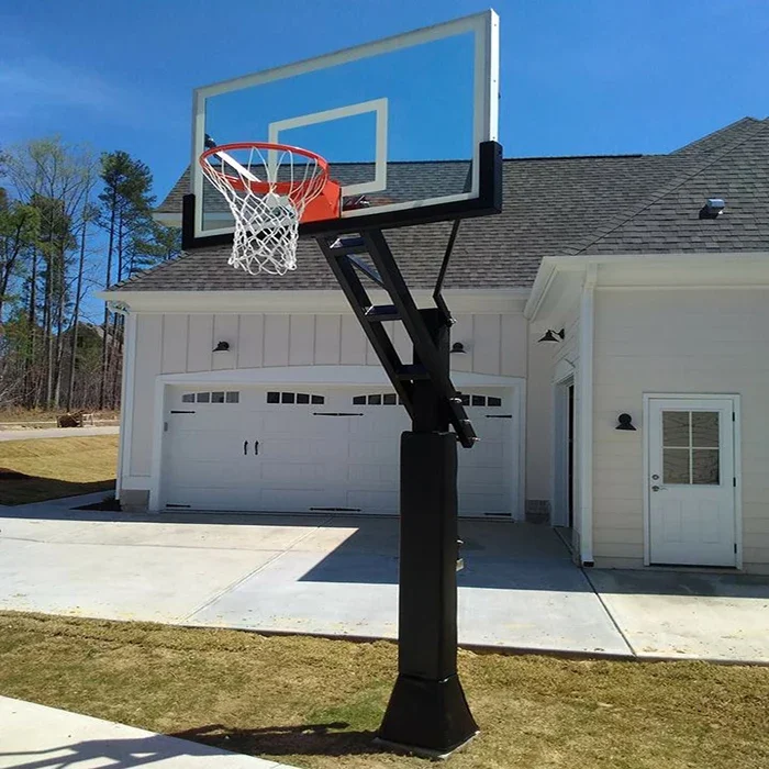 Professional Inground Height Adjustable Basketball Hoop Outdoor Backboard Steel Stand Basketball Hoop With Rim