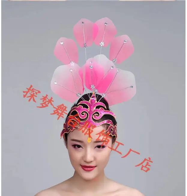 

Modern Dance Headflower Girl, Chinese Atmospheric Classical Dance Headdress