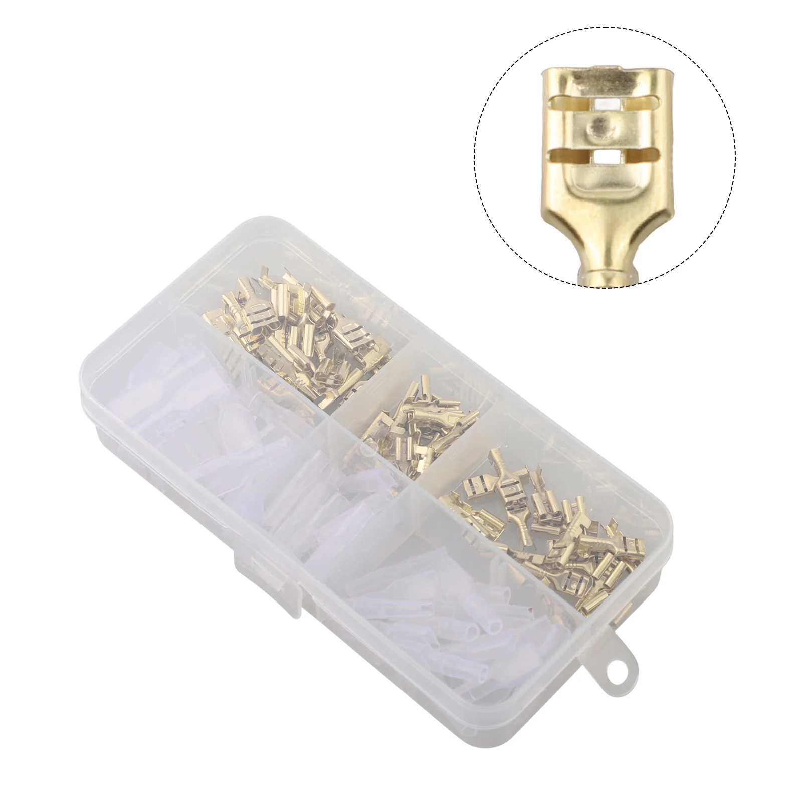 Tinned Copper Terminals Nylon Spade Connectors Wiring Projects High-temperature Resistance Thick Tinned Copper Secure Connection