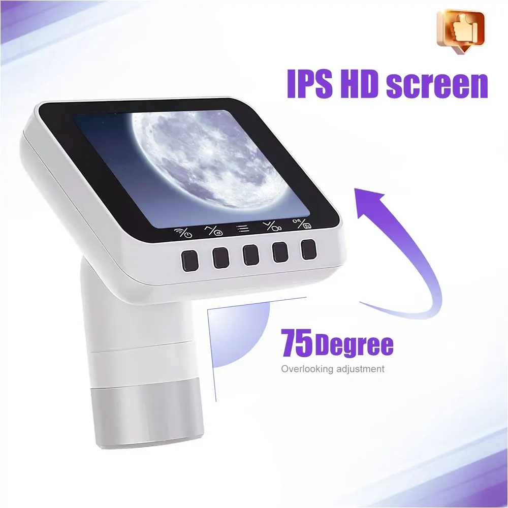 Ocular de câmera eletrônica WiFi |   Tela IPS HD de 2,8" para visualização clara – adequada para telescópio astronômico, monocular e microscópio