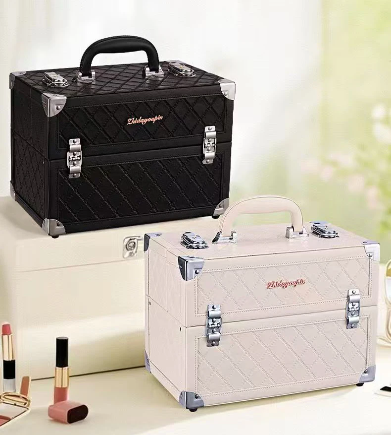 

New Beauty Makeup Box Artist Professional Cosmetic Cases Make Up Tattoo Nail Multilayer Toolbox Storage Organizer Suitcase Bag
