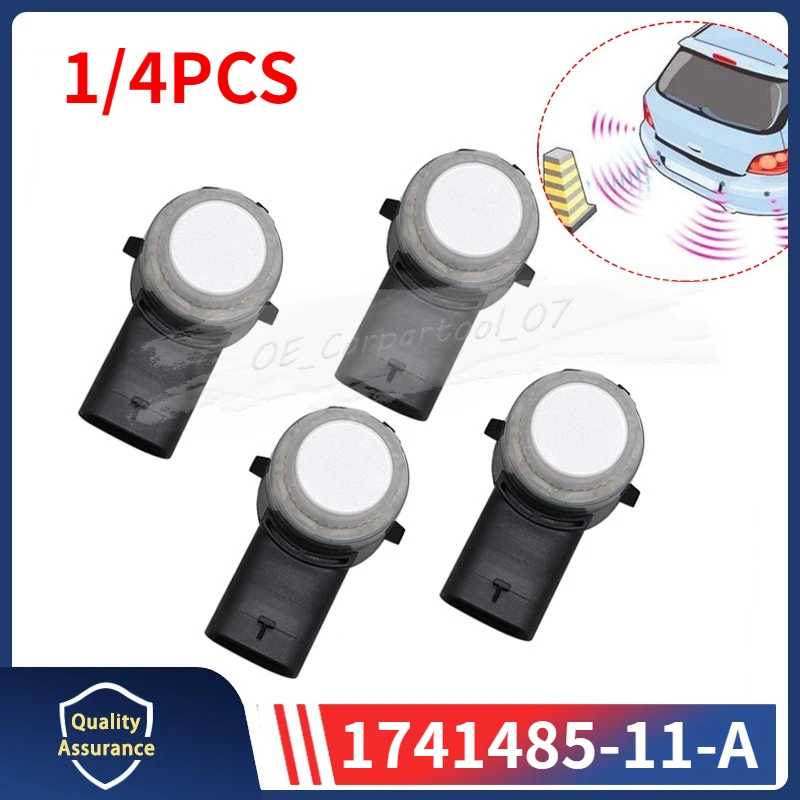 1/4PCS PDC Sensor 1741485-11-A For 2020 2021 2022 2023 Tesla Model Y 3 Reverse Parking Bumper Radar Sensors White