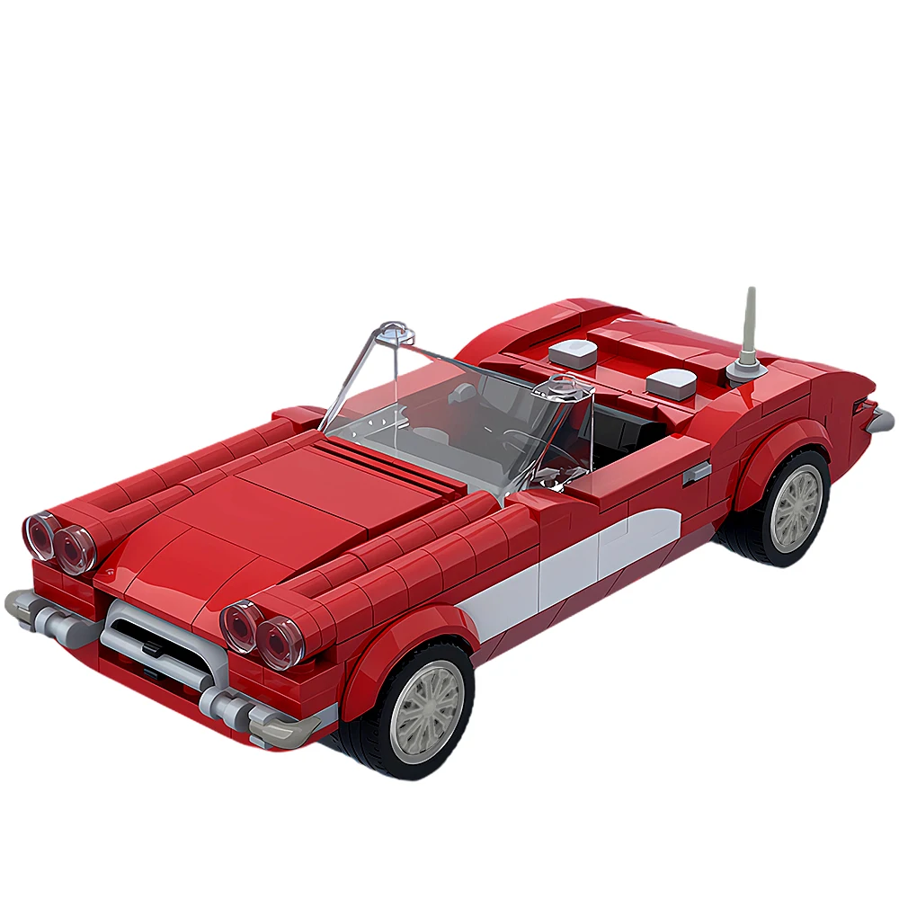 Gobricks MOC Super Racing Vehicle Corvette C1 Bricks Model Car Building Blocks Speed Champions Corvette C1 Model Kids Toys Gifts