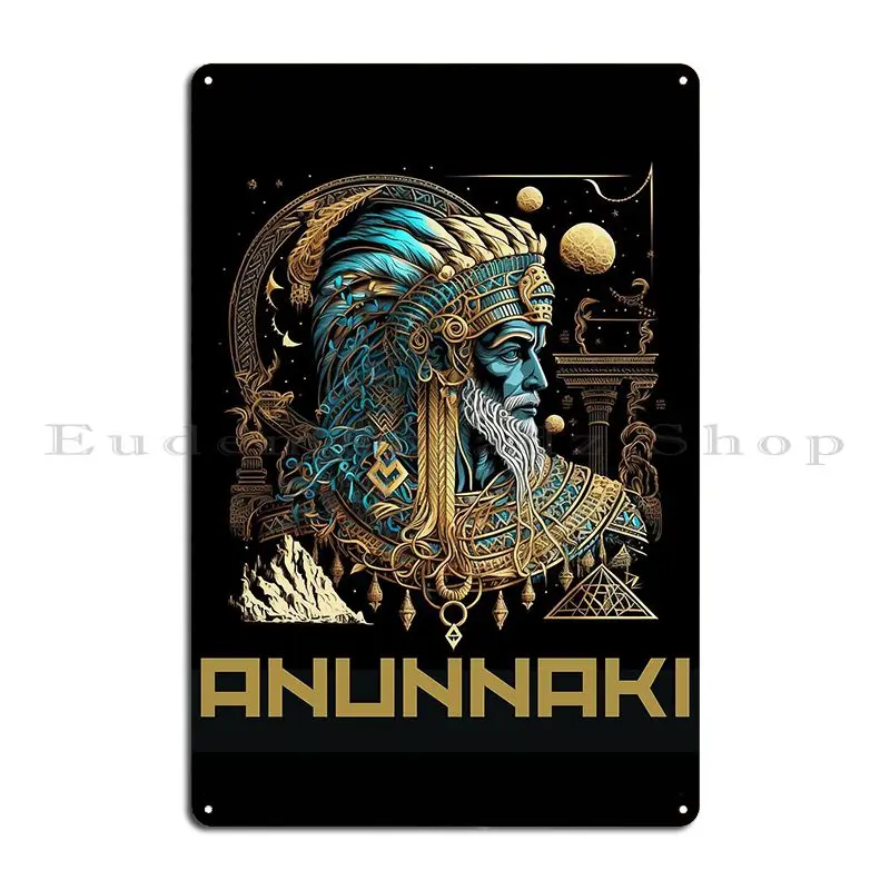 The Anunnaki And The Secrets Of Ancient Sumerian Civilization Metal Sign Wall Cave Print Decoration Plaques Tin Sign Poster