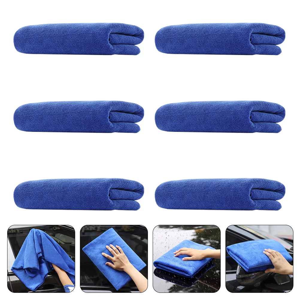 

6Pcs Car Wash Towels Thick Microfiber Cleaning Cloths High Water Absorbent Drying Towels Scratch-Free for Car Home Use