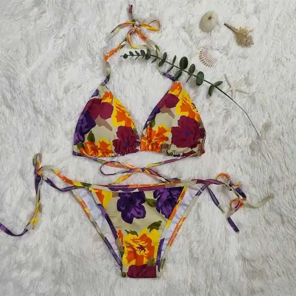 

Купальник-бикини Dopne Girl с цветочным принтом и эффектом тай-дай, сексуальный, с эффектом пуш-ап, комплект из двух частей, с бретельками, для фитнеса и спорта, для фанатов