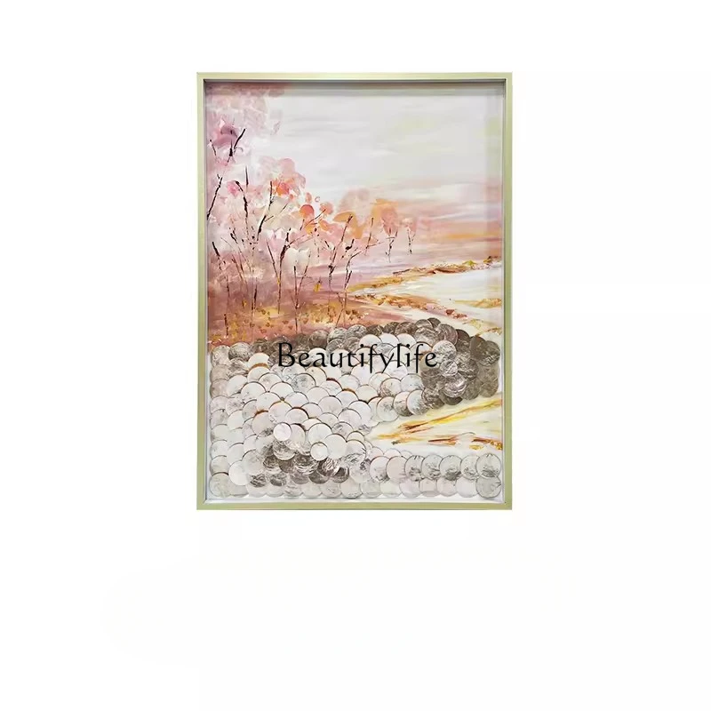 

Modern Light Luxury Living Room Decorative Painting Sofa Background Wall Handmade Painting Landscape Painting