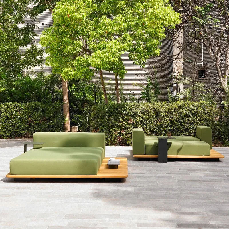 Sofa  Courtyard Balcony Waterproof and Sunscreen Teak Furniture Combination