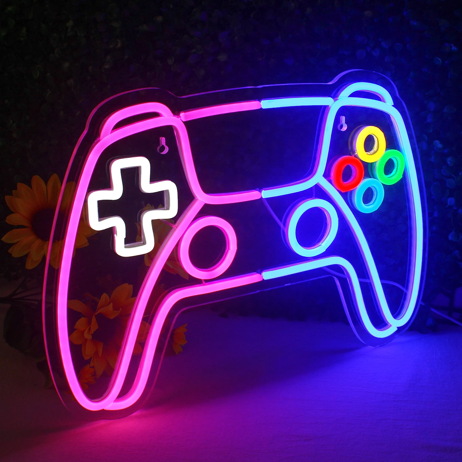 Imagem -02 - Jogo Sinal de Néon para Quarto das Crianças Gamepad Controlador Sinais de Néon Gaming Wall Lights Decoração Decoração da Festa