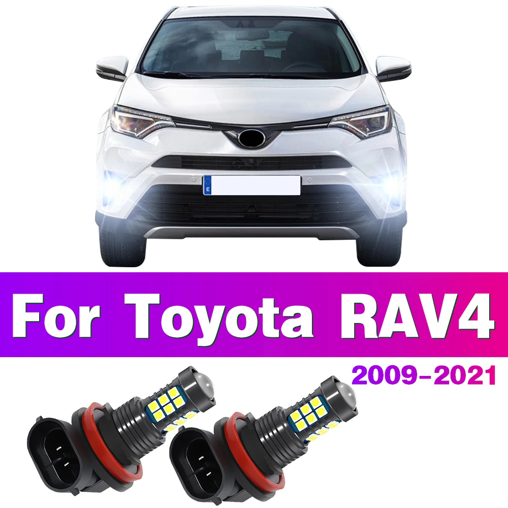 2X LED Car Front Fog Light Lamps Bulb For Toyota RAV4 2009 2011 2012 2013 2014 2015 2016 2017 2018 2019 2020 2021 Auto Accessory